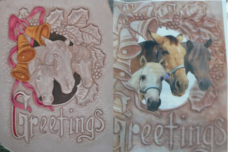 die 3 K's Kim, Kalira u. Kira 3 Pferde von Freunden wünschten mit dieser Weihnachtkarte ihren Besitzern ein frohes Fest